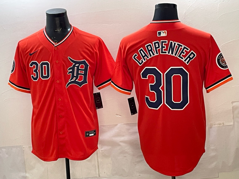 Men Detroit Tigers #30 Carpenter orange Game Nike MLB Jersey0321001